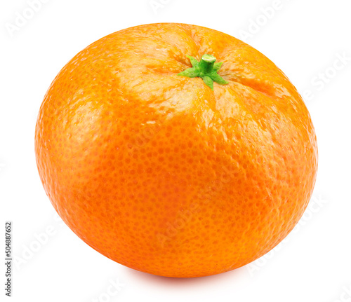 Ripe tangerine fruit isolated on a white background. Organic tangerines fruits. photo