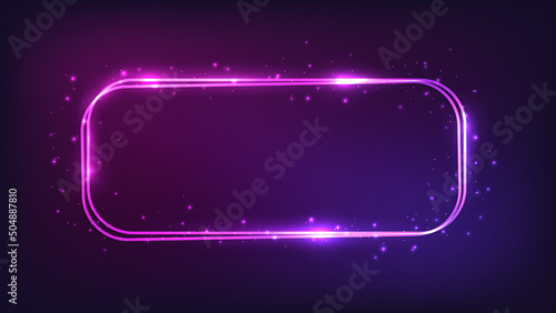 Neon double rounded rectangular frame