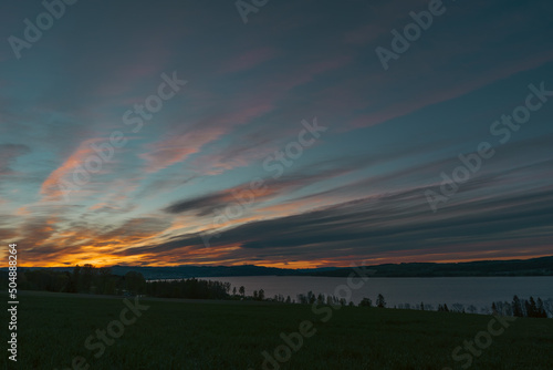 Evening clouds above Lake Mjøsa.