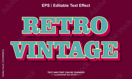 Retro vintage editable text effect photo
