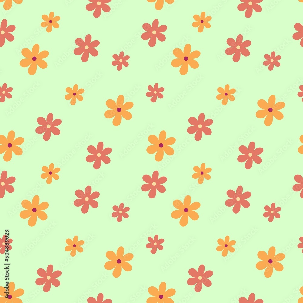 
Floral background. Vector seamless pattern flowers.