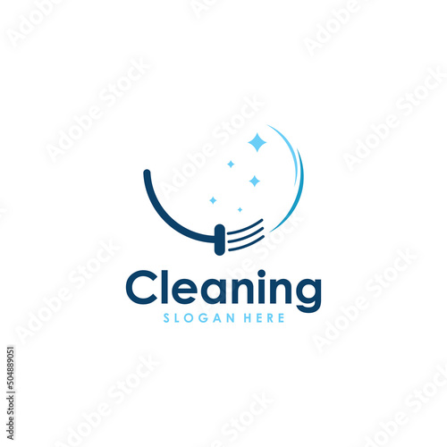 Cleaning logo, cleaning protection logo and house cleaning logo.With a template illustration vector design concept.