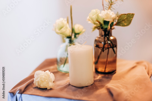Homemade spa products, cozy relaxation