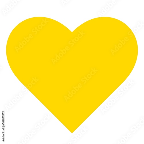 Yellow heart on a white background. Vector graphics.