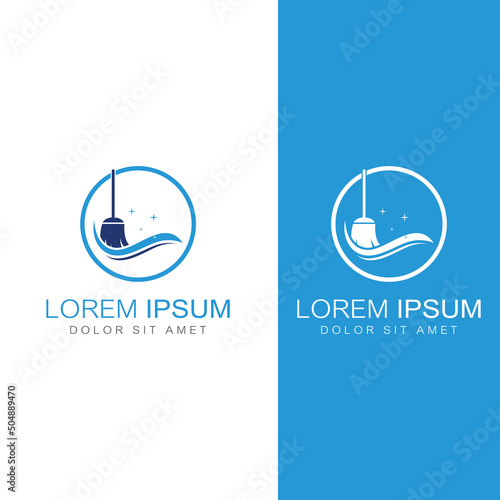 Cleaning logo, cleaning protection logo and house cleaning logo.With a template illustration vector design concept.