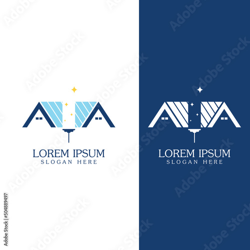 Cleaning logo, cleaning protection logo and house cleaning logo.With a template illustration vector design concept.
