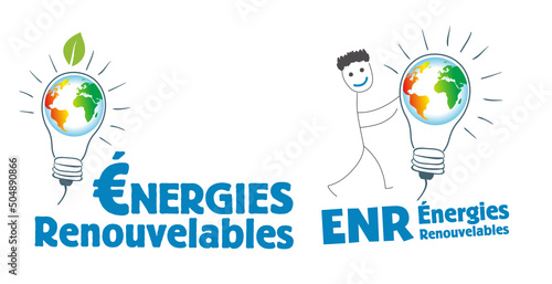 Énergies renouvelables : concept idée écologie avec globe et économie de l'énergie