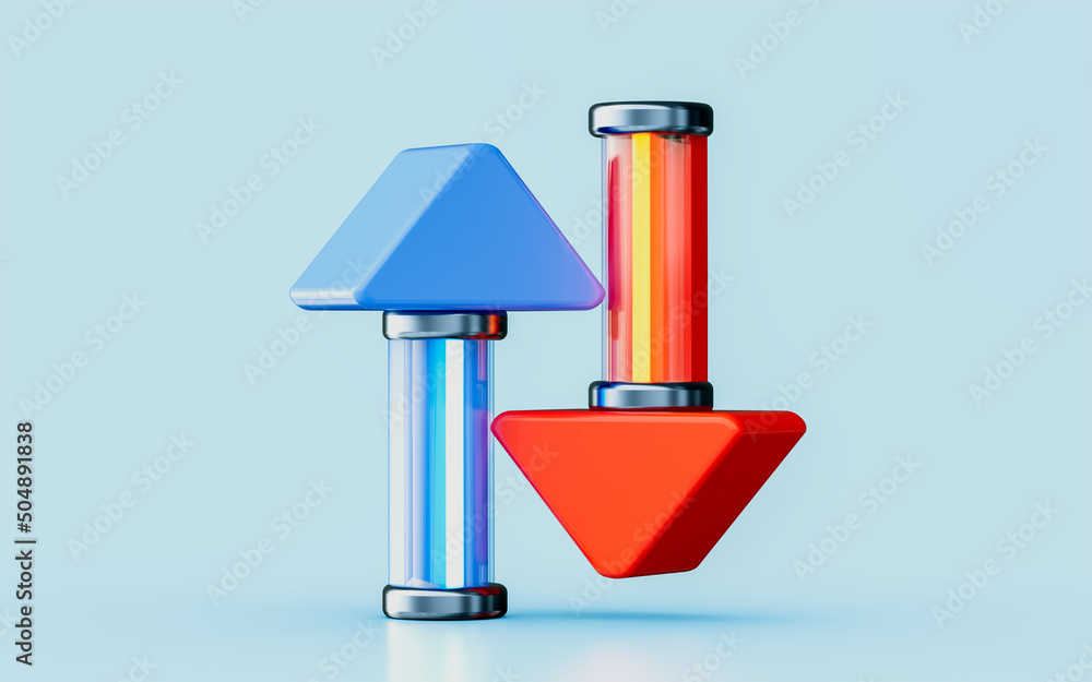 up and down arrow download upload file transfer share transection 3d ...