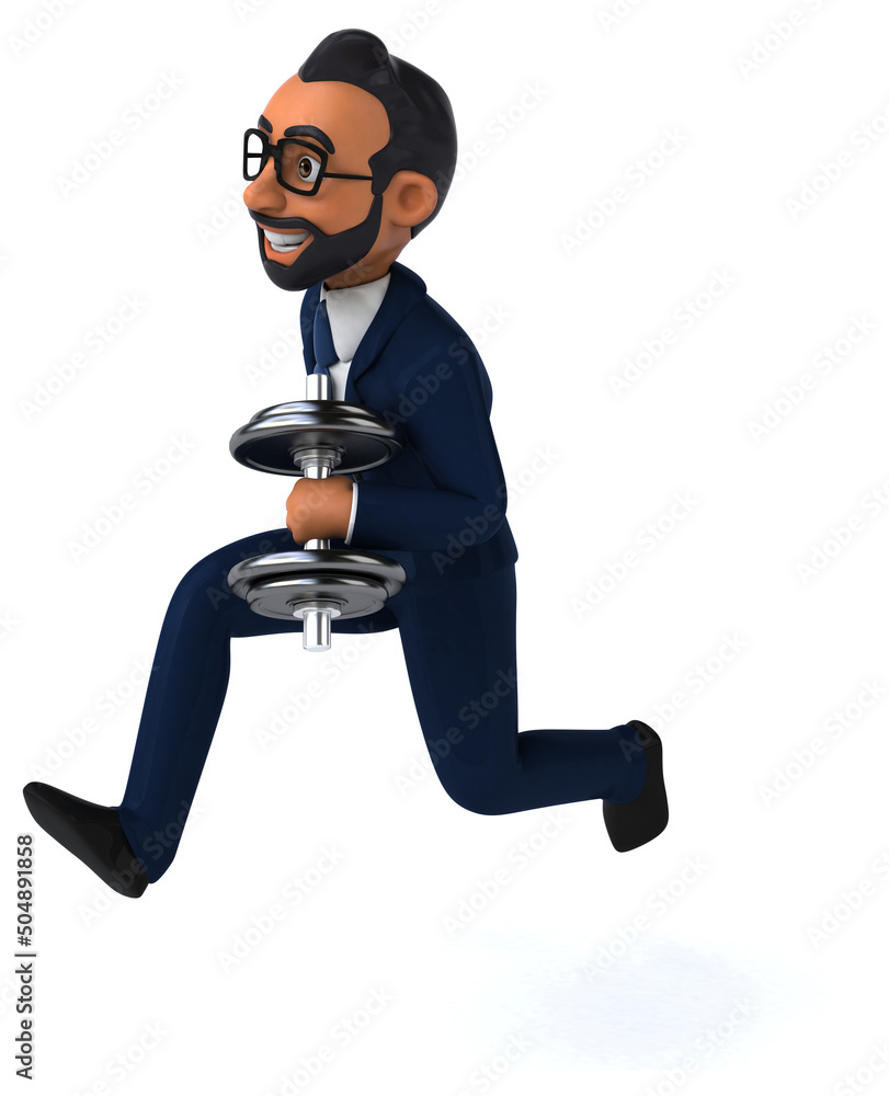Fun 3D cartoon illustration of an indian businessman Fun 3D cartoon illustration of an indian businessman