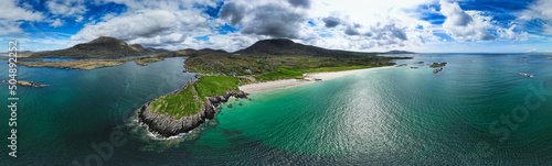 Glassilaun Beach, a white sandy beach situated between Renvyle and Killary bay in county Galway, Ireland photo