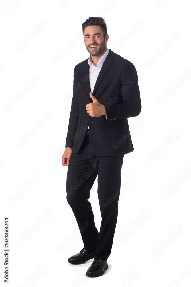Friendly businessman with thumb up Friendly businessman with thumb up