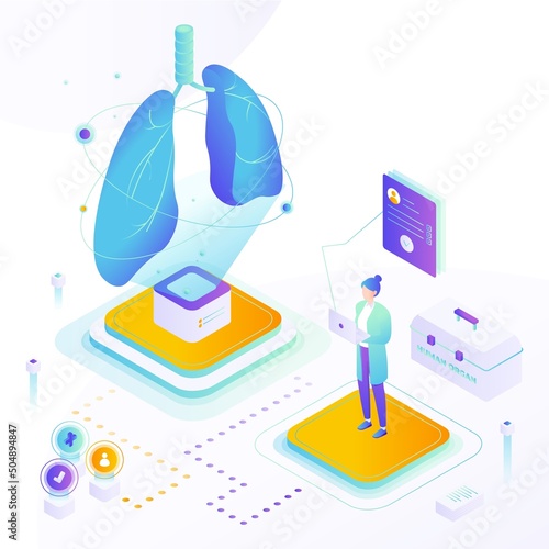 Lung organ donor test for transplantation vector