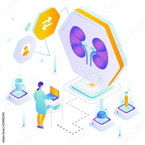 Kidney human organ donation medical vector poster