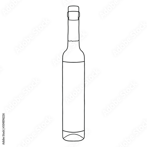 Oil bottle with label mockup. Hand drawn vector illustration. It can serve as a layout for future design and Publicity of your product.