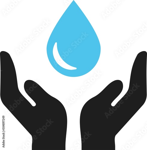 Save water vector icon, sign