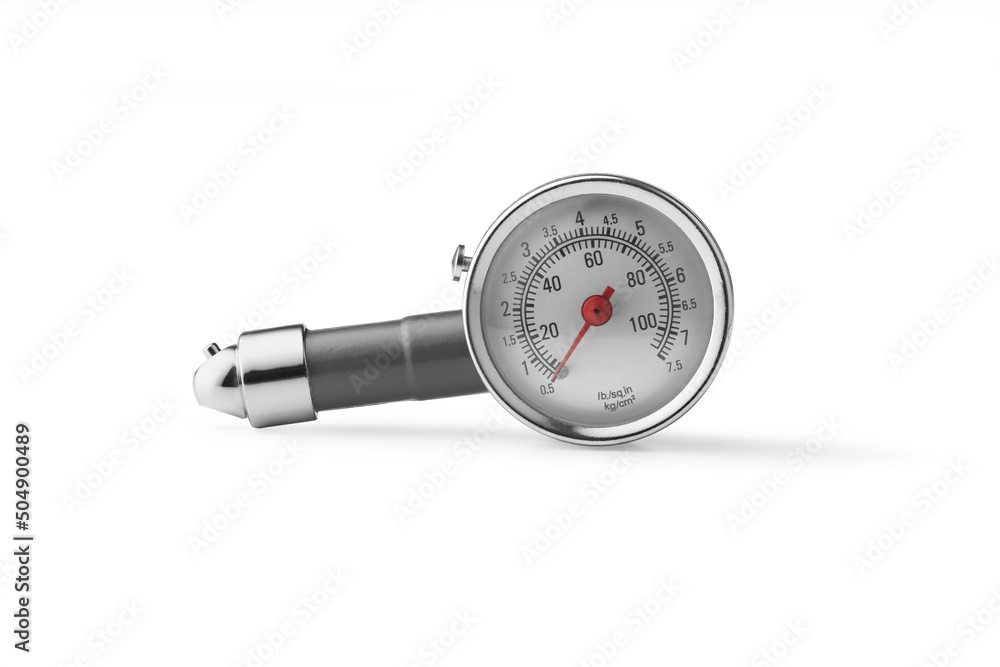 Tire Pressure Gauge isolated on white Tire Pressure Gauge isolated on white