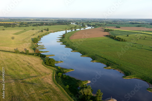 River Elbe near Torgau seen from above