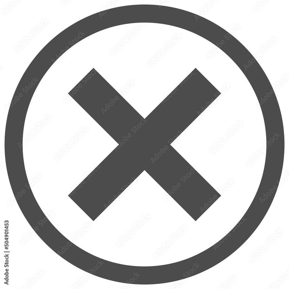 Cross sign icon, prohibition sign vector illustration Cross sign icon, prohibition sign vector illustration