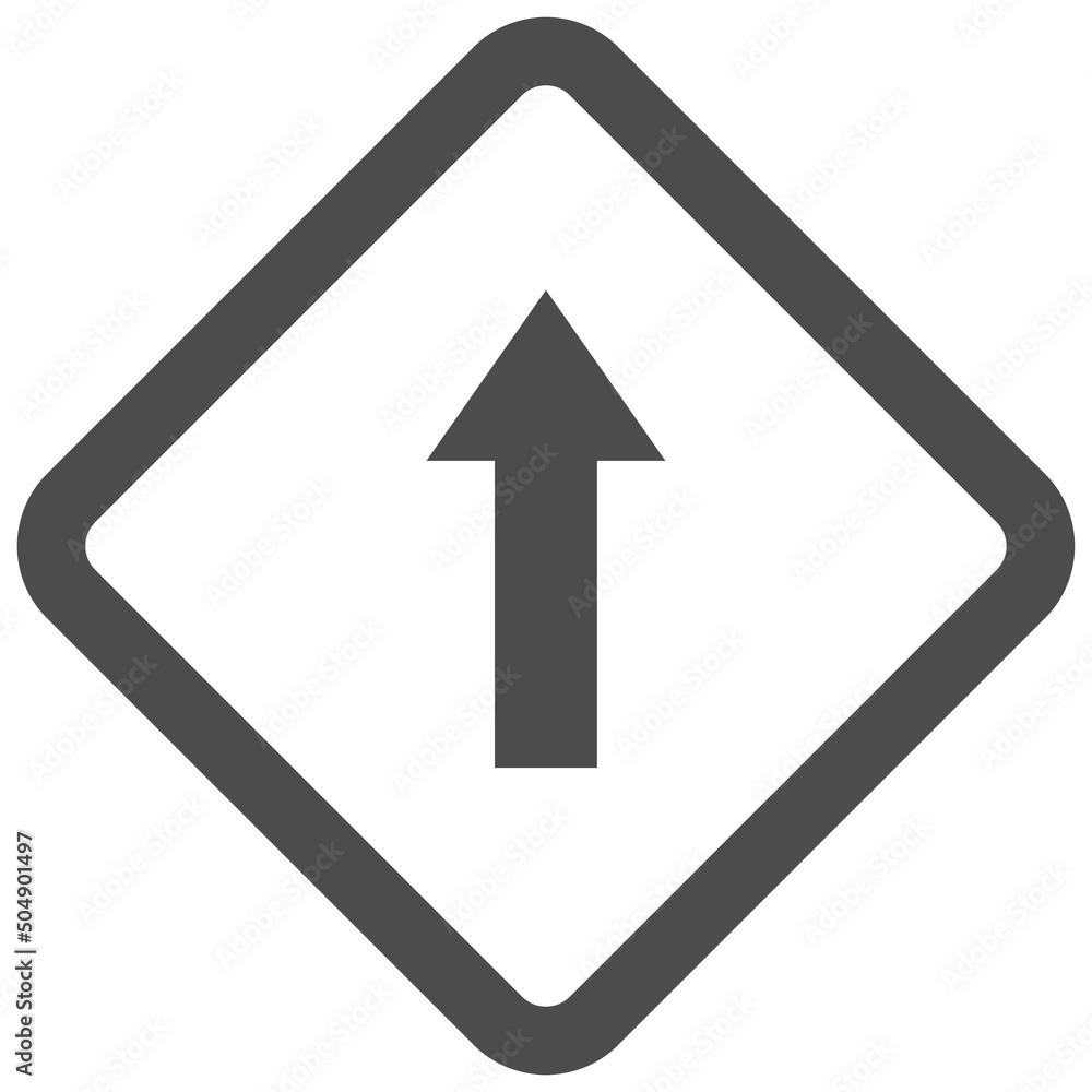 Go straight sign icon, traffic sign vector illustration Go straight sign icon, traffic sign vector illustration