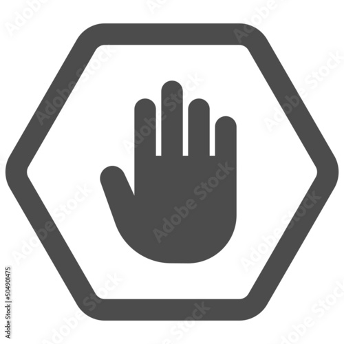Hand stop icon, prohibition sign vector illustration
