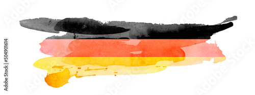 Flag of Germany, hand drawn watercolor illustration. photo