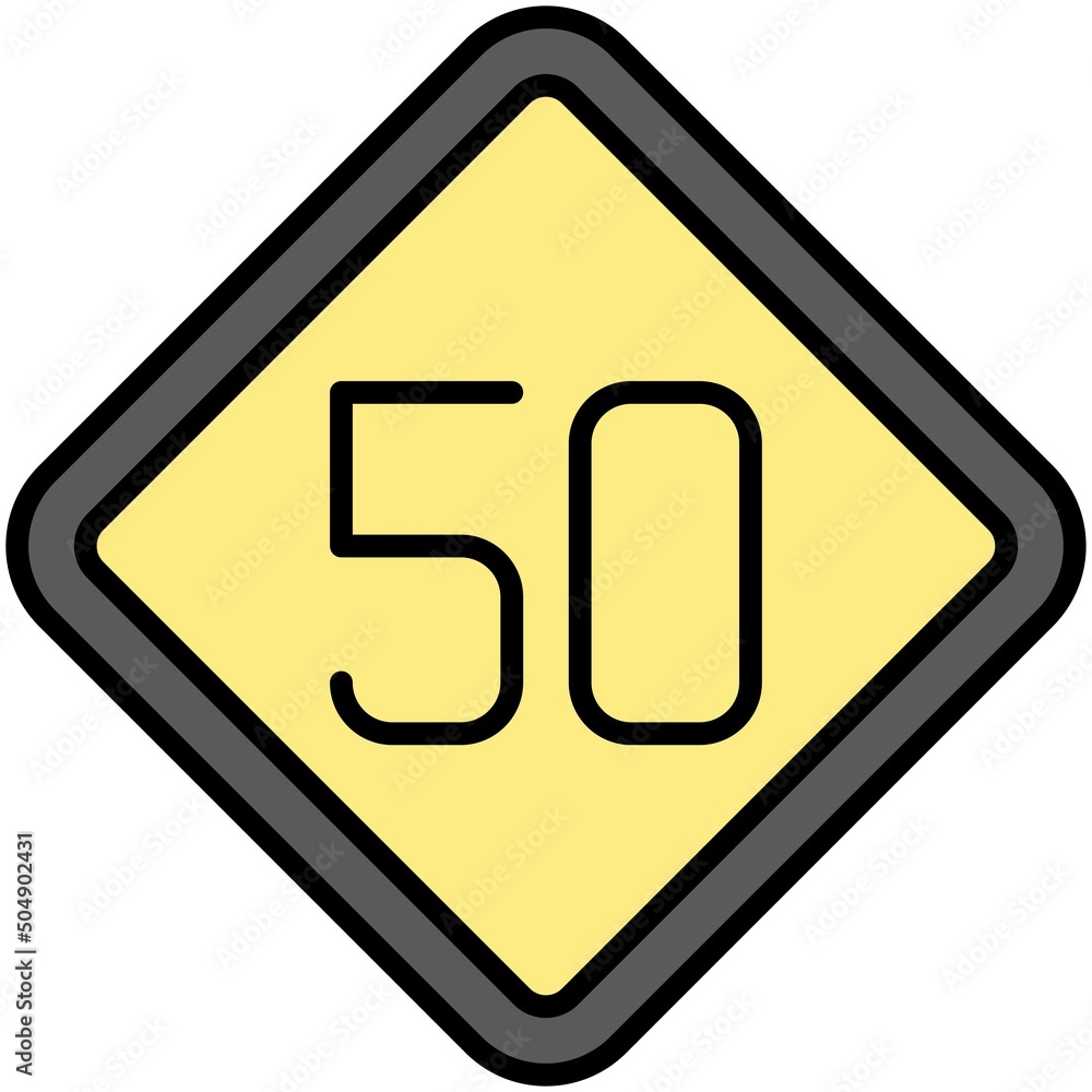 50 speed limit icon, traffic sign vector illustration 50 speed limit icon, traffic sign vector illustration