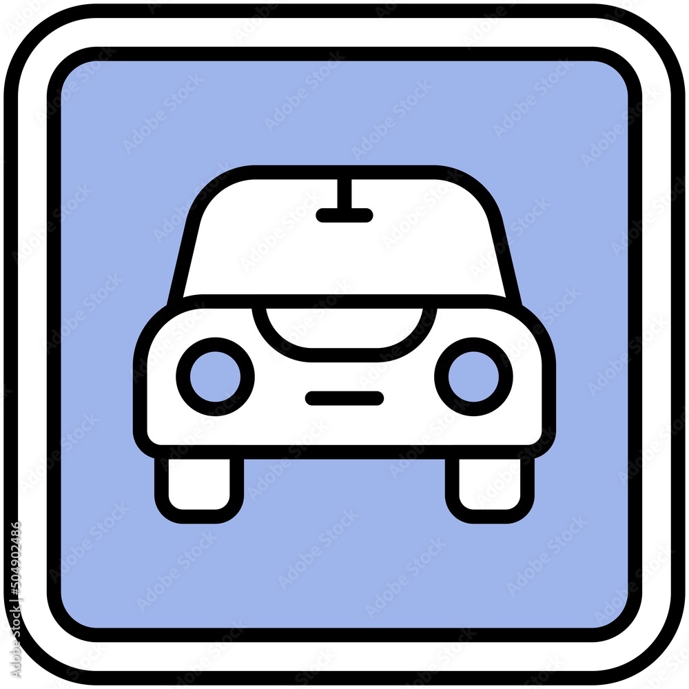 Car sign icon, warning sign vector