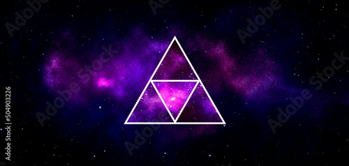 Galaxy nebula background vector illustration with triangle photo