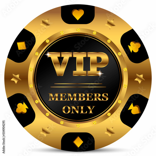Poker chips, with golden gradient. On a white background