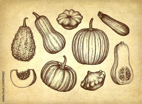 Collection of pumpkins.