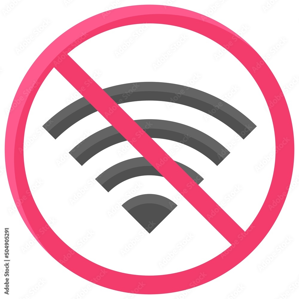 No wifi icon, prohibition sign vector illustration No wifi icon, prohibition sign vector illustration