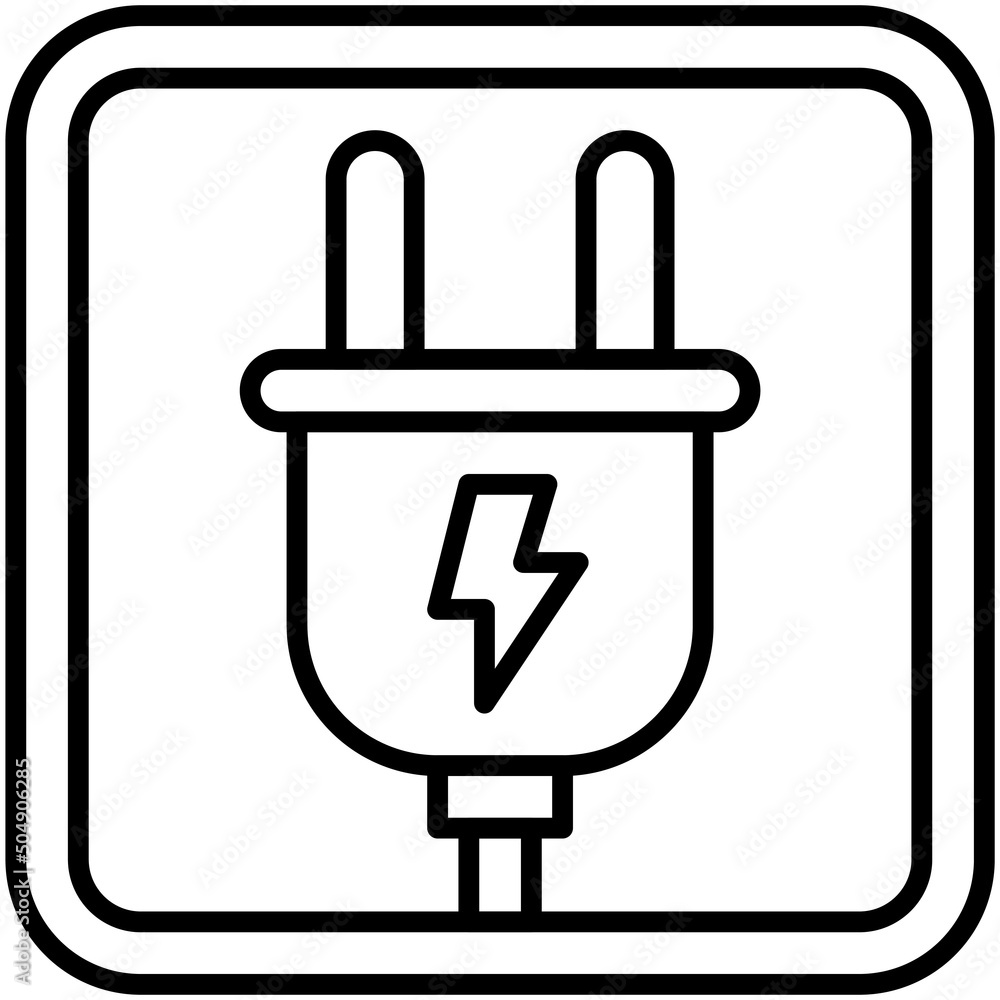 Plug sign icon, prohibition sign vector illustration Plug sign icon, prohibition sign vector illustration