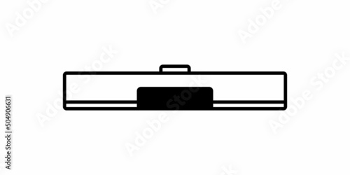 Modern robot vacuum cleaner for cleaning rooms. Geometric styling. A technique used to remove dust, debris and dirt. Black and white icon in the style of flat and outline graphics.