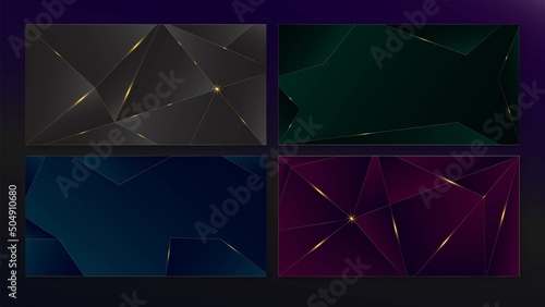 Platinum Dark Green Blue Black Purple Triangle Wallpaper. Luxury Christmas Design. 3D Minimal Royal New Year Banner. Sparkle Shape Celebration Texture. Deep Purple Blue Green Black Frame.