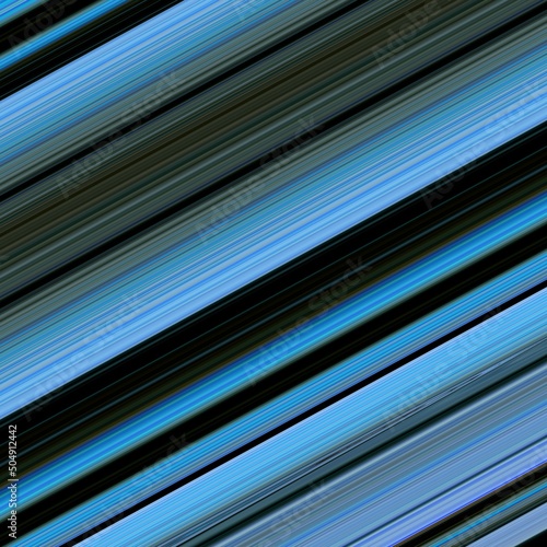 creative use of diagonal parallel brightly coloured blue and grey stripes on a black background