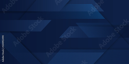 Dark blue background. Modern line stripes curve abstract presentation background. Luxury paper cut background. Abstract decoration,