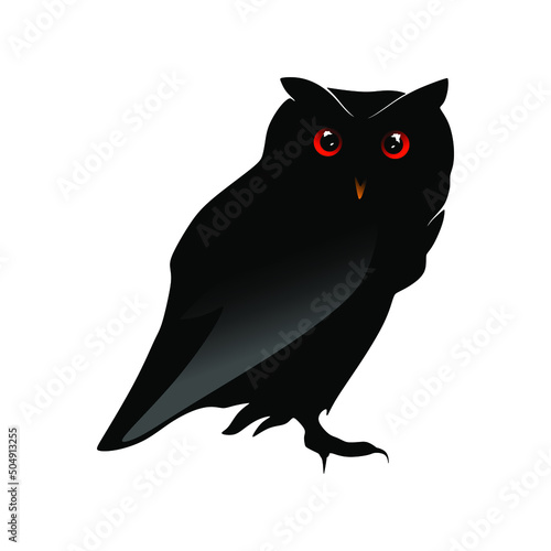 Southen White Faced Owl silhouette logo or icon photo