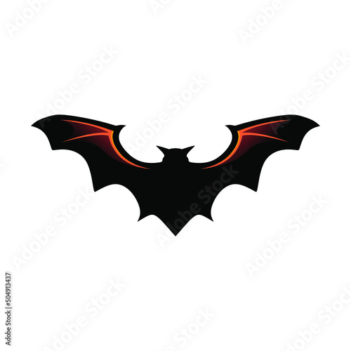 flying bat silhouette logo or icon