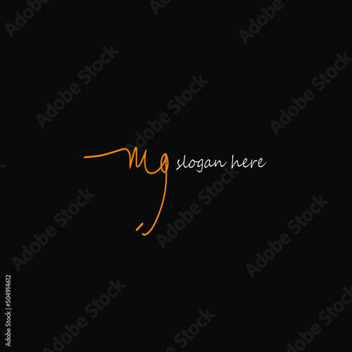 mg slogan Initial Handwriting Logo Vector