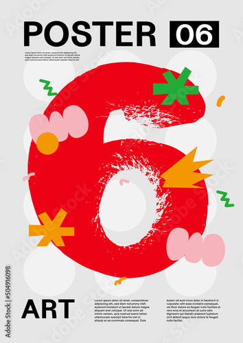 Figure 6. Poster layout design. Numbers. Cute font. Template poster, banner, flyer