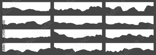 Torn edges of paper, craft design elements vector collection. Ripped edges paper borders