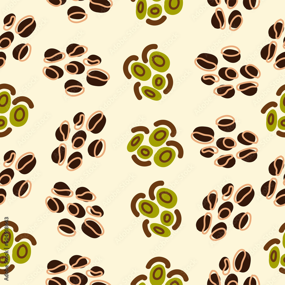 Obraz premium Colorful seamless pattern with abstract shapes. Abstract lines and curves. Vector illustration.