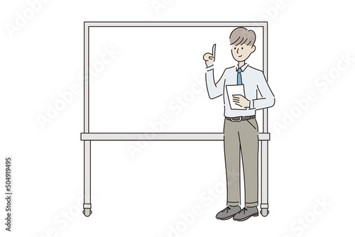 説明をする男性イラスト
