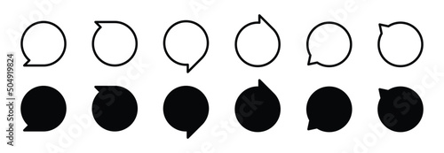 Speech Bubble Balloon Icon. Blank Shape Bubbles Icon, Vector Illustration