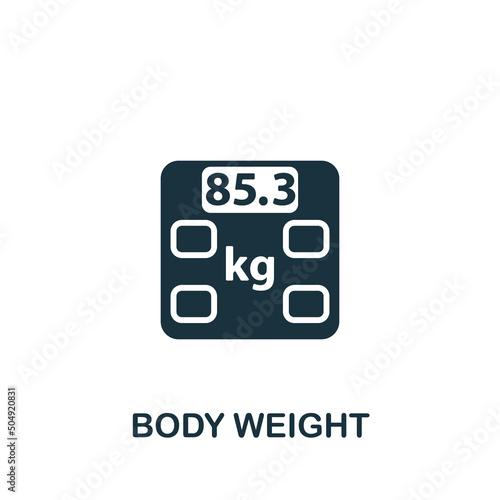 Body Weight icon. Monochrome simple Health Check icon for templates, web design and infographics