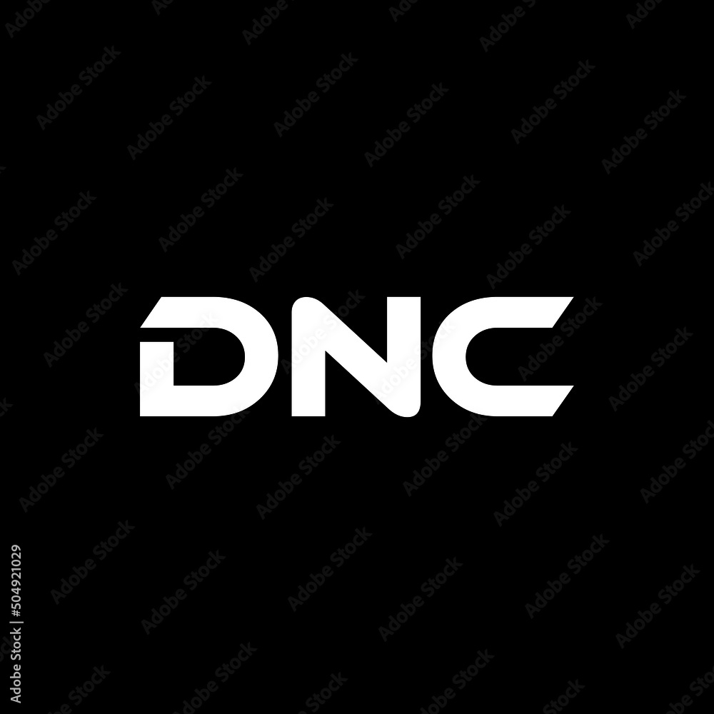 DNC letter logo design with black background in illustrator, vector ...