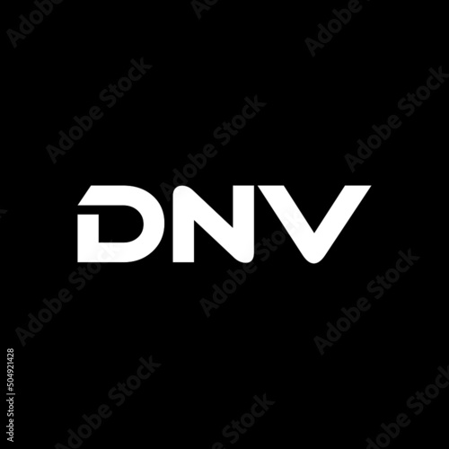 DNV letter logo design with black background in illustrator, vector logo modern alphabet font overlap style. calligraphy designs for logo, Poster, Invitation, etc. photo