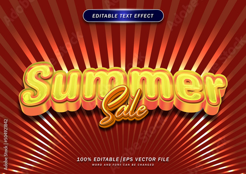 Golden summer sale text editable effect