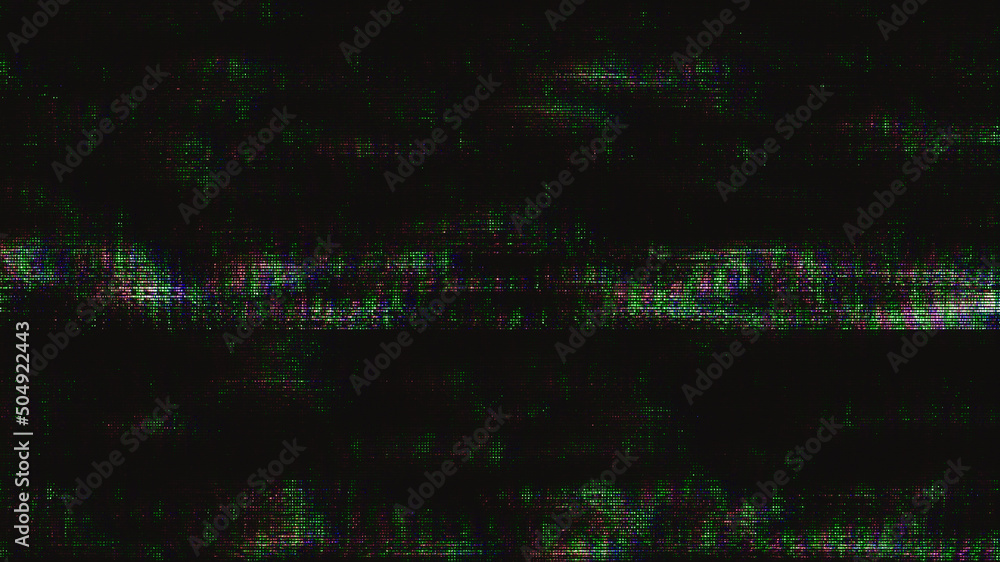 Fototapeta premium Distorted Noise Screen RGB Pixels Colored Abstract Motion Background