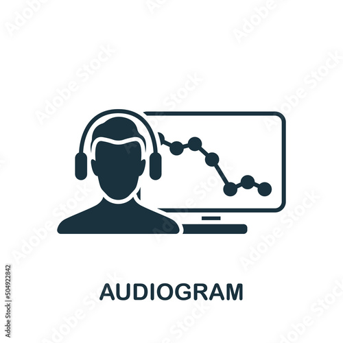 Audiogram icon. Monochrome simple Health Check icon for templates, web design and infographics